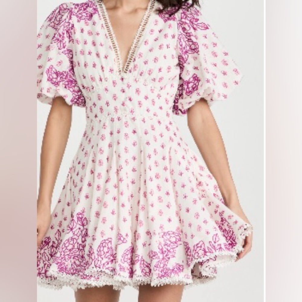 HEMANT & NANDITA Pink and White Floral Mini Dress